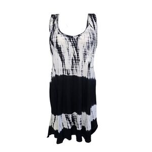 PLUS L.OL COLLECTION Womens tie dye racer back swim coverup dress 100% rayon XXL